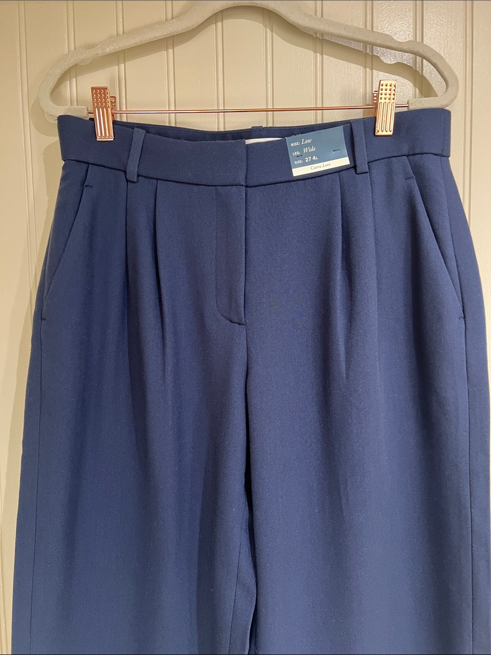 Abercrombie Curve Love Sloane Wide Leg Blue Trousers Pants Size 27 - Picture 4 of 12